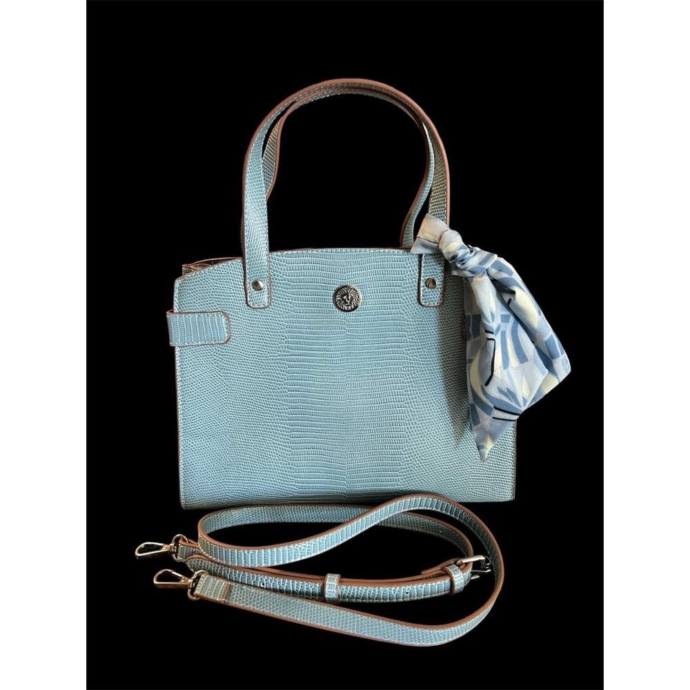 Anne Klein Bonded Satchel Seaside Blue/Geo Print One Size
